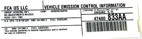 Mopar 47480833AA LABEL VECI LABEL in Saudi Arabia
