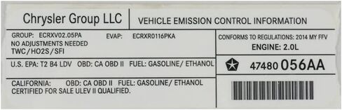 Mopar 47480056AA LABEL VEHICLE EMISSION CONTROL IN in Saudi Arabia