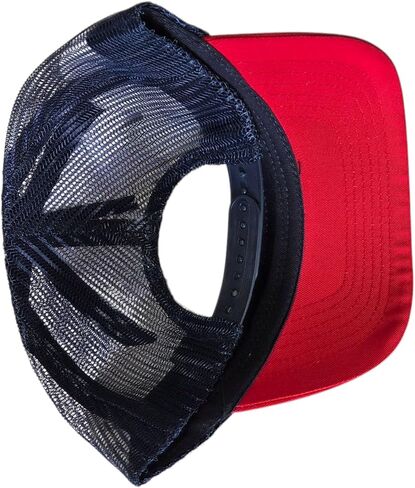 قبعة Budweiser King of Beers Trucker، قبعة Snapback شبكية حمراء وبحرية، لوحة أمامية بيضاء in Kuwait