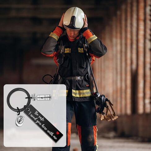 Firefighter Gifts for Men Firefighter Keychain Fire Fighter Gifts for Dad Husband Adult Son Boyfriend Firemen Accessories Best Gift for Firemen Appreciation Graduation Present for Him Firefighters in Kuwait