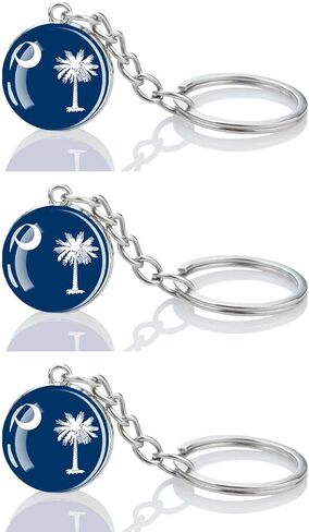 3 Pcs South Carolina State Flag Key Chain,Cool Keychain for Car Keys,Stainless Steel Keyrings & Keychains,Used for Home Decoration,Jewelry Hanging Decorations. in Saudi Arabia
