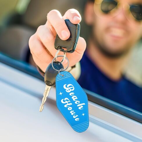سلسلة مفاتيح منزل الشاطئ، حلقة مفاتيح لمنزل الشاطئ، هدية سلسلة مفاتيح موتيل عتيقة للنساء والرجال لوضع علامة على مفتاحك in Saudi Arabia