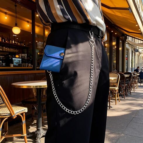 Wallet Chains for Men, 24 Inch Heavy Duty Pocket Chain Metal Purse Chain with Lobster Clasps and 2 Keyrings for Keys, Jeans, Pants, Belt Loop, Wallet, Handbag in Saudi Arabia