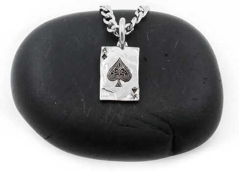 Ace of Spades، الأحرف الأولى المحفورة خصيصًا على الظهر، قلادة بطاقة اللعب، تصميم الأشياء بأسمائها الحقيقية المنقوشة، عملة مقطوعة يدويًا، بواسطة NameCoins in Kuwait
