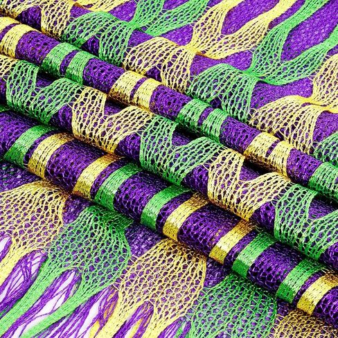 مجموعة إكسسوار أزياء مارديس غرا مكونة من 4 قطع تتضمن عصابة رأس من الريش المُترتر وقناع الكرنفال وأقراط الرأس ووشاح الرأس لحفلات مارديس غرا in Kuwait