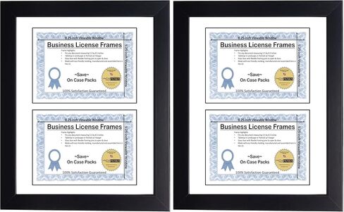 Creative Picture Frames 11x14-inch Double Business License Frame with White Mat, Holds Two 5.5 x 8.5 Documents, Includes Easel with Installed Hanger in Kuwait