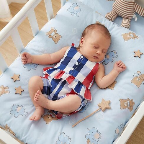4th Of July Little Girl Outfit Stars/Striped Print Sleeveless Spaghetti Strap Ruffle Button Up Tops Bow Shorts Set in Saudi Arabia