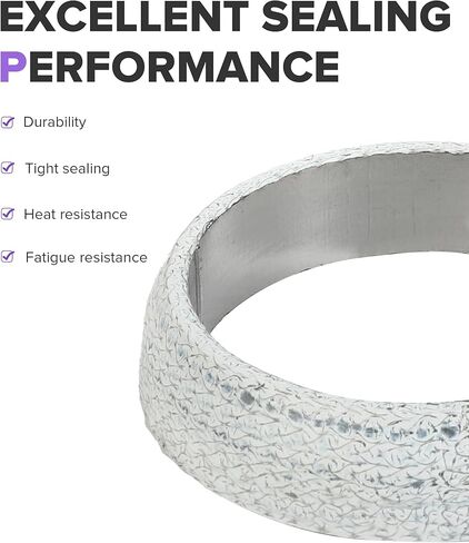 Exhaust Gasket,Car Accessories Exhaust Flange Gasket,Automotive Replacement,Universal Graphite Construction Donut Gaskets Seal Muffler Ring for Stop Leakage,Fit for Most Cars Trucks (2.5inch) in Saudi Arabia