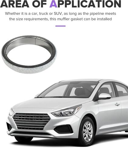 Exhaust Gasket,Car Accessories Exhaust Flange Gasket,Automotive Replacement,Universal Graphite Construction Donut Gaskets Seal Muffler Ring for Stop Leakage,Fit for Most Cars Trucks (2.5inch) in Saudi Arabia