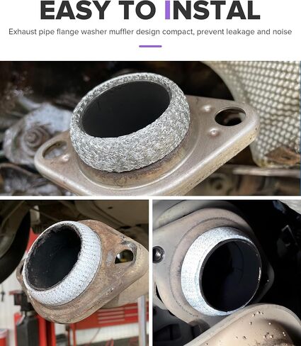 Exhaust Gasket,Car Accessories Exhaust Flange Gasket,Automotive Replacement,Universal Graphite Construction Donut Gaskets Seal Muffler Ring for Stop Leakage,Fit for Most Cars Trucks (2.5inch) in Saudi Arabia