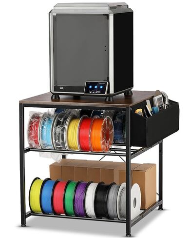 3D Printer Stand with Filaments Storage - 3D Printer Table Filament Storage Rack Heavy Duty 3D Printer Cart Desk with Wheels for Workshop Studio Office (Black) in Saudi Arabia