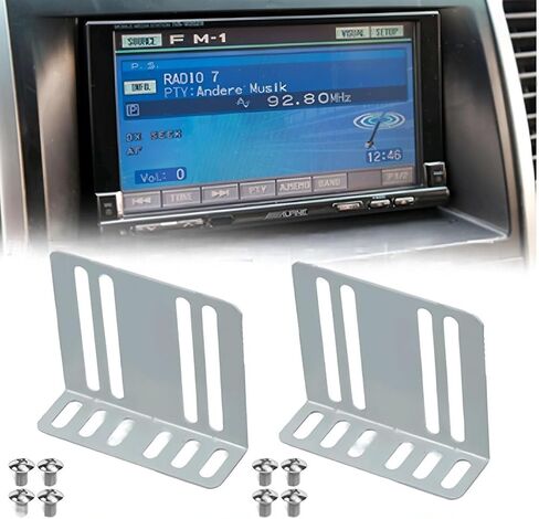 مجموعة أدوات قياس DIN مزدوجة للسيارة مع براغي - قطعتان، لتثبيت الصوت وأدوات السيارات ومجموعات تركيب الراديو، ودعامة معدنية لصوت السيارات in Kuwait