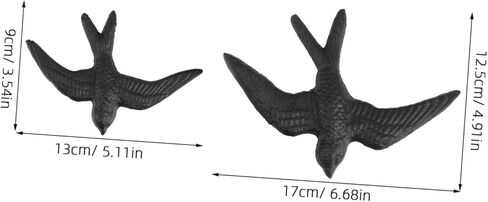 GANAZONO 2pcs Vintage Iron Wall Decor Retro Metal Flying Bird Sculpture for Garden Porch and Hallway Easy to Install Wear-Resistant Art for Home and Outdoor Spaces in Saudi Arabia