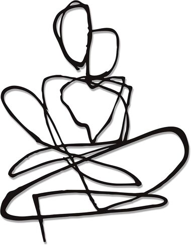 Xedatric Abstract Wall Art for Living Room - Minimalist Modern Couple Metal Sculpture with 3D Shadow, Christmas Gift Home Decor for Bedroom, Bathroom & Office (14.2x11 Inch) in Kuwait