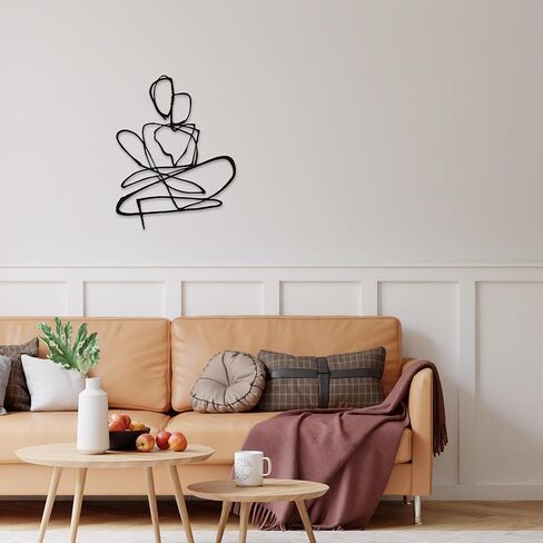 Xedatric Abstract Wall Art for Living Room - Minimalist Modern Couple Metal Sculpture with 3D Shadow, Christmas Gift Home Decor for Bedroom, Bathroom & Office (14.2x11 Inch) in Kuwait