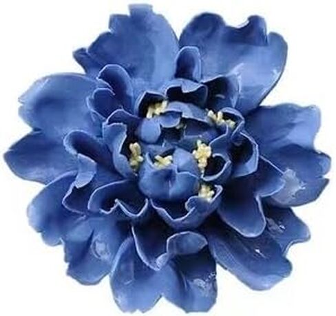 4.74",Ceramic Wall Flower Decor Artificial 3D Flower Wall Art，Handmade 3D Wall Art Hanging Sculpture， Porcelain Flower Wall Décor (Sapphire Blue) in Kuwait