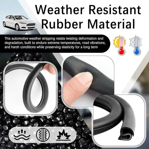 2PCS 2.62Ft Car Door Weather Stripping Rubber,U-Shape Thickened Car Door Seal Strip Rubber Edge Trim for Noise Reduction,Dustproof Push-in Cars Doors Rubbers Seal Strip in Kuwait