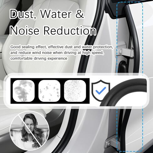 2PCS 2.62Ft Car Door Weather Stripping Rubber,U-Shape Thickened Car Door Seal Strip Rubber Edge Trim for Noise Reduction,Dustproof Push-in Cars Doors Rubbers Seal Strip in Kuwait