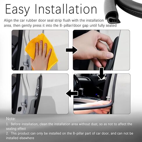 2PCS 2.62Ft Car Door Weather Stripping Rubber,U-Shape Thickened Car Door Seal Strip Rubber Edge Trim for Noise Reduction,Dustproof Push-in Cars Doors Rubbers Seal Strip in Kuwait