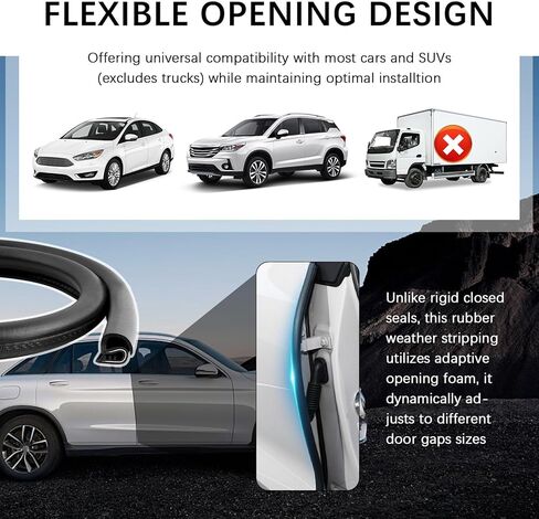 2PCS 2.62Ft Car Door Weather Stripping Rubber,U-Shape Thickened Car Door Seal Strip Rubber Edge Trim for Noise Reduction,Dustproof Push-in Cars Doors Rubbers Seal Strip in Kuwait