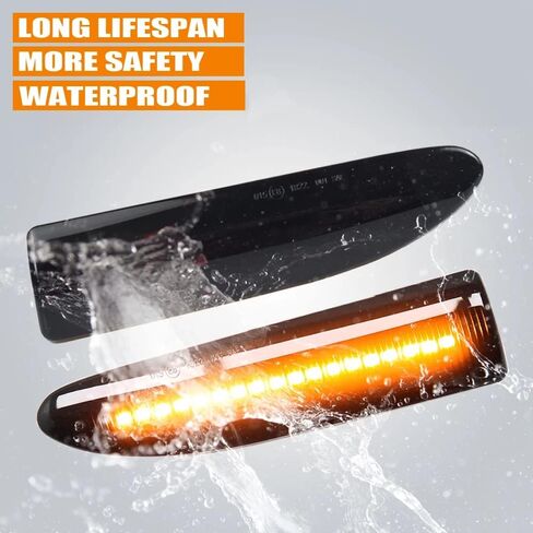 Side Turn Signal Light, Fender Side Marker Light Assembly Compatible with Jaguar X-TYPE 2002-2009, Smoke Lens/Clear Lens, Amber Dynamic Flowing Light in Saudi Arabia