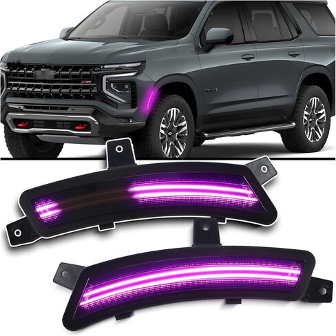LED Side Marker Light Kit for 2025 2026 Chevy Tahoe Suburban | GMC Yukon XL | Cadillac Escalade ESV | Dual-Row White Dynamic Turn Signals | Plug & Play 2-Piece Kit (Dynamic White) in Kuwait