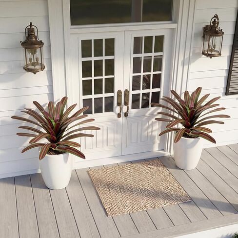 Agave Plant Artificial 23.6" Faux Agave Plant Indoor Outdoor Fake Agave 33 Leaves with Striped Texture Realistic Greenery for Porch Patio Home Decor 2 Pack Without Pot(Purple Green) in Saudi Arabia