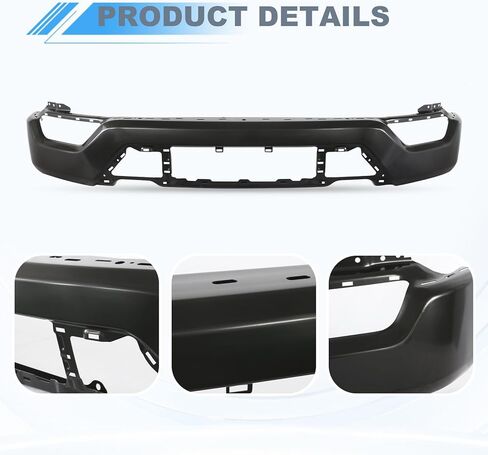 Black Front Bumper for Ford F150 2021 2022 2023 2024, Heavy-Duty Steel Bumper with Fog Light Cutouts Replacement in Saudi Arabia