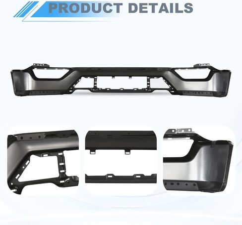 Black Front Bumper for Ford F150 2021 2022 2023 2024, Heavy-Duty Steel Bumper with Fog Light Cutouts Replacement in Saudi Arabia