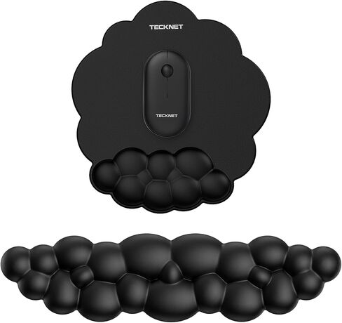 مسند معصم TECKNET Cloud ووسادة ماوس مريحة، مسند معصم للوحة المفاتيح السحابية مع قاعدة غير قابلة للانزلاق، وسادة معصم من إسفنج الذاكرة من جلد البولي يوريثان للوحة المفاتيح والماوس، تخفيف الألم للكتابة والألعاب، أبيض in Saudi Arabia