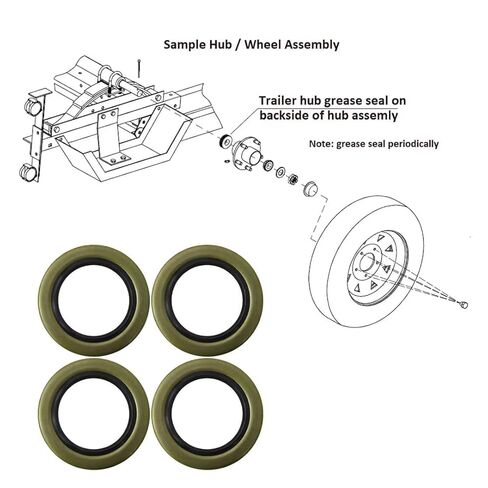 مجموعة شفاه مزدوجة مكونة من 4 أختام شحم لمحور المقطورة لمحور E-Z Lube 5200-7000lbs 2.25 x 3.371-22029 من YTXXDEUS in Kuwait