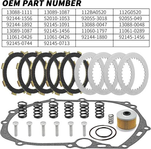 Clutch Kit & Friction Steel Plates with Heavy Duty Gasket & Springs for Kawasaki KLX110 KLX110L KLX/110/110 LAN110 AN112 BR125 Z125 Pro/Edition/SE Fury 125R with Suzuki DR-Z110 Motorcycle in Saudi Arabia