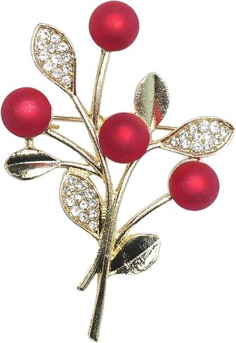 1 x Red Flower Cluster Brooch Elegant Versatile Suit Pin in Kuwait