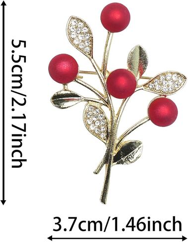 1 x Red Flower Cluster Brooch Elegant Versatile Suit Pin in Kuwait