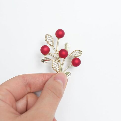 1 x Red Flower Cluster Brooch Elegant Versatile Suit Pin in Kuwait
