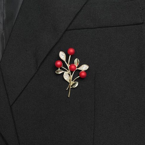 1 x Red Flower Cluster Brooch Elegant Versatile Suit Pin in Kuwait