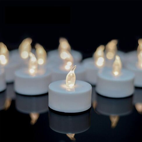 YIWER Battery Tea Lights Candles - LED Tea Lights 200 Hours Pack of 12(Warm Yellow) in Saudi Arabia