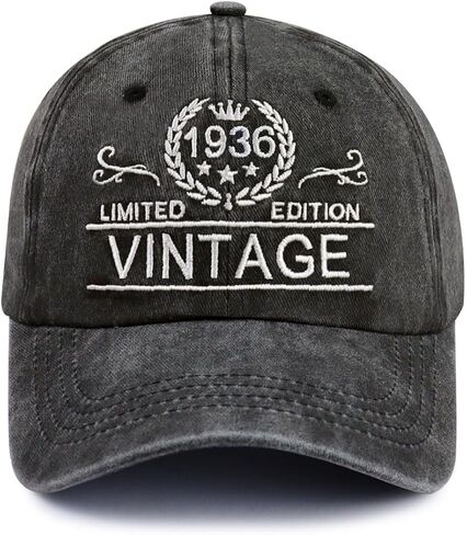 Kahhrepa Vintage 21 30 40 50 60 70 80 90 Years Old Hats for Men Women, Adjustable Embroidered Birthday Baseball Cap in Kuwait