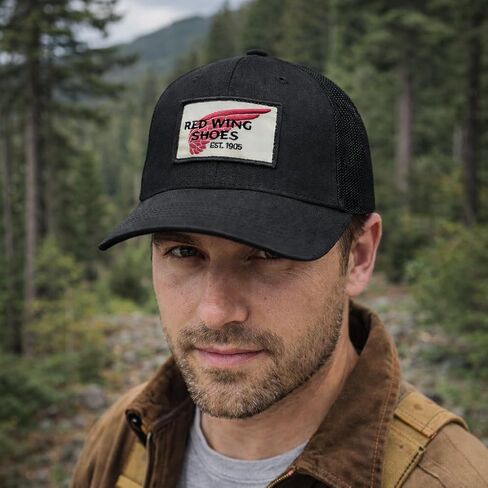 قبعة Red Wing Shoes Pro Trucker، قبعة بيسبول من نسيج قطني طويل قابلة للتعديل بنسبة 100% in Kuwait