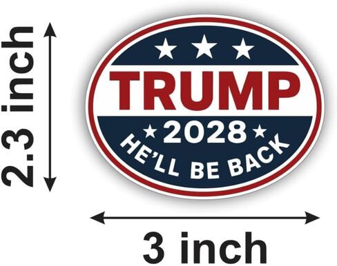 AK - (8 Pack) Patriotic 2028 Election T.R.U.M.P Vinyl Stickers – Red White & Blue Window and Bumper Decal | He'll be Back | Waterproof Political Stickers for Cars, Laptops & Trucks | Size: 3" Each in Saudi Arabia
