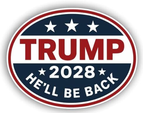 AK - (8 Pack) Patriotic 2028 Election T.R.U.M.P Vinyl Stickers – Red White & Blue Window and Bumper Decal | He'll be Back | Waterproof Political Stickers for Cars, Laptops & Trucks | Size: 3" Each in Saudi Arabia