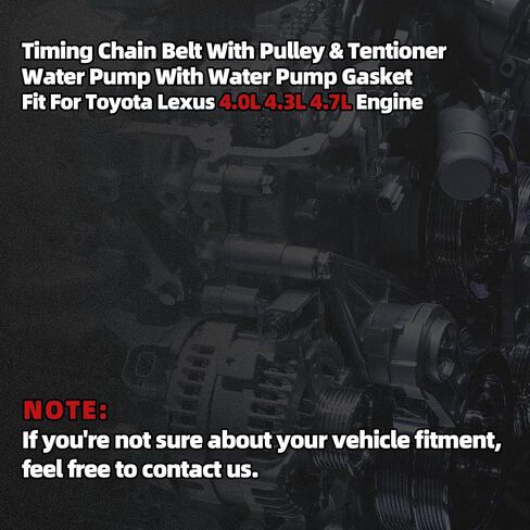 4.7 Engine Timing Belt Kit with Water Pump Fit For Lexus GS400 GS430 GX470 LS400 LS430 LX470 SC400 SC430 Toyota 4Runner Land Cruiser Sequoia Tundra 4.7L 1998-2009 Replaces# TKT021 TCKWP298 in Kuwait