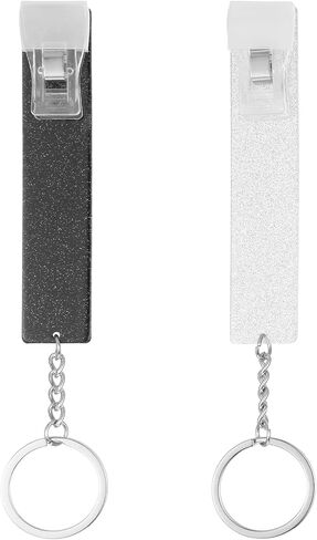 2 PCS Credit Card Grabber for Long Nails, Cute Credit Card Puller Long Nail Clip Keychain, Portable Acrylic Atm Card Holder Keychain Debit Bank Card Grabber for Women Men (Silver, Black) in Saudi Arabia