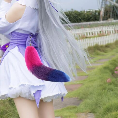 فو الفراء الثعالب الذيل المفاتيح Cosplays لعبة حقيبة يد ملحقاتها حقيبة كيرينغ هوك قلادة حلية هدايا السيارات فو الثعالب الذيل in Kuwait