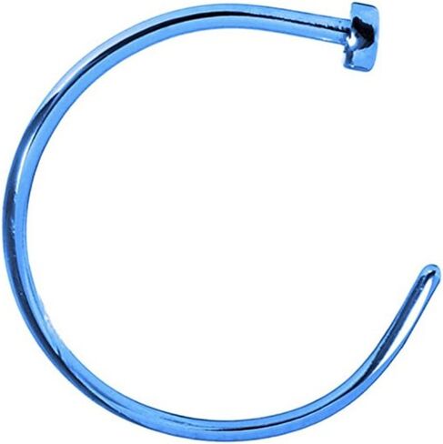 BodyJewelryOnline 316L فولاذ جراحي مطلي بمادة PVD 22G C على شكل حلقة أنف مسطحة على شكل كرة علوية نصف هوب ثقب الأنف مجوهرات 5/16 بوصة 8 مم in Saudi Arabia