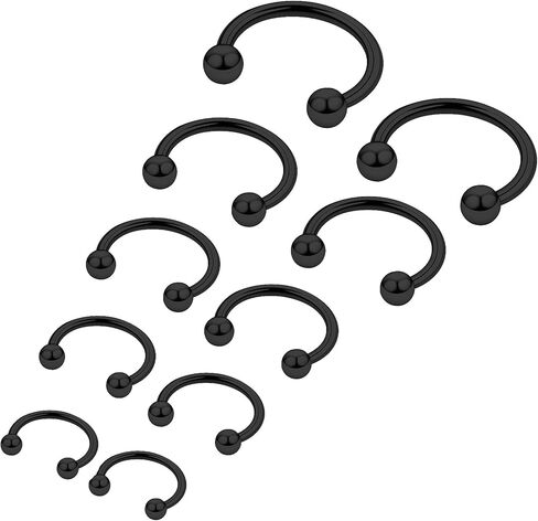 خواتم الحاجز 18G الجراحية الصلب الأفعى لدغة مجوهرات كرات مستديرة حدوة الحصان الشفاه خواتم مبتسم ثقب المجوهرات للنساء الرجال 6 مللي متر 8 مللي متر 10 مللي متر 12 مللي متر 14 مللي متر in Kuwait