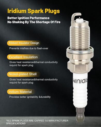 OCPTY spark plugs and coils Fits 2003-2006 for Acura MDX 3.5L,2003-2006 for Acura MDX 6 Ignition Coils with 6 Iridium Spark Plugs coils for UF400 ignition coil pack 3-Pins in Saudi Arabia