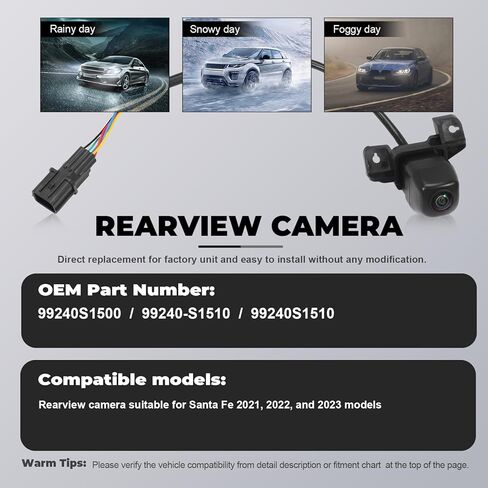 Backup Camera for Santa Fe 2021 2022 2023 99240S1500 99240-S1510 99240S1510 in Kuwait