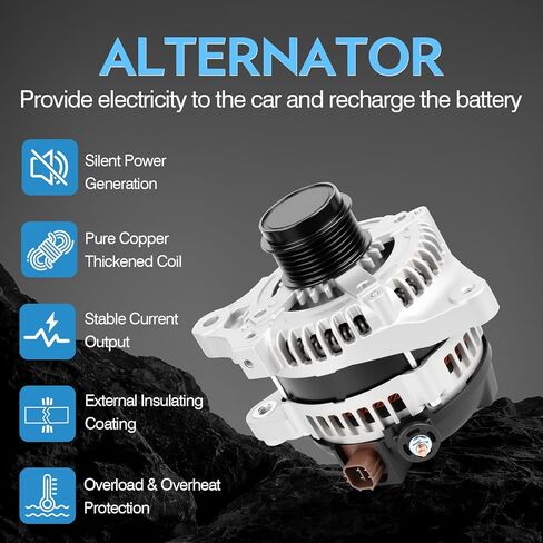 270600T040 Alternator for Scion xD 1.8L l4 2008-2014,for Toyota Corolla 1.8L l4 2009 2010 2011 2012 2013 High Output 100Amp Alternator 11385 11385N 11385R 270600T041 2706037040 2706037041 0986CR6103 in Kuwait