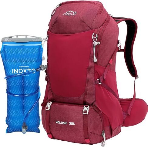 INOXTO 40L Hiking Backpack, Camping Backpack with Waterproof Rain Cover for Men, Outdoor Sport Travel Daypack for Climbing (065 Black) in Kuwait